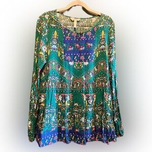 Matilda Jane Women’s medium Top Long Sleeve Elastic wrist lightweight Key hole